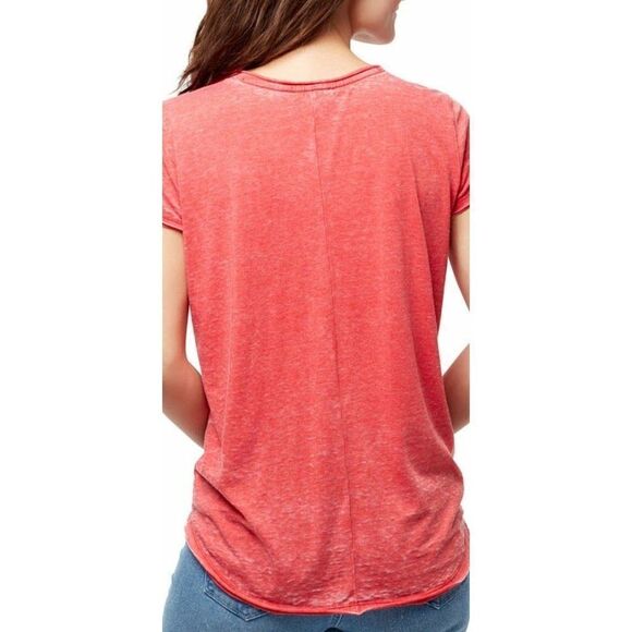 William Rast Burnout Shirt Top Small Red Juniors'‎ Tie-Front Scoop Neck NEW - Picture 8 of 9